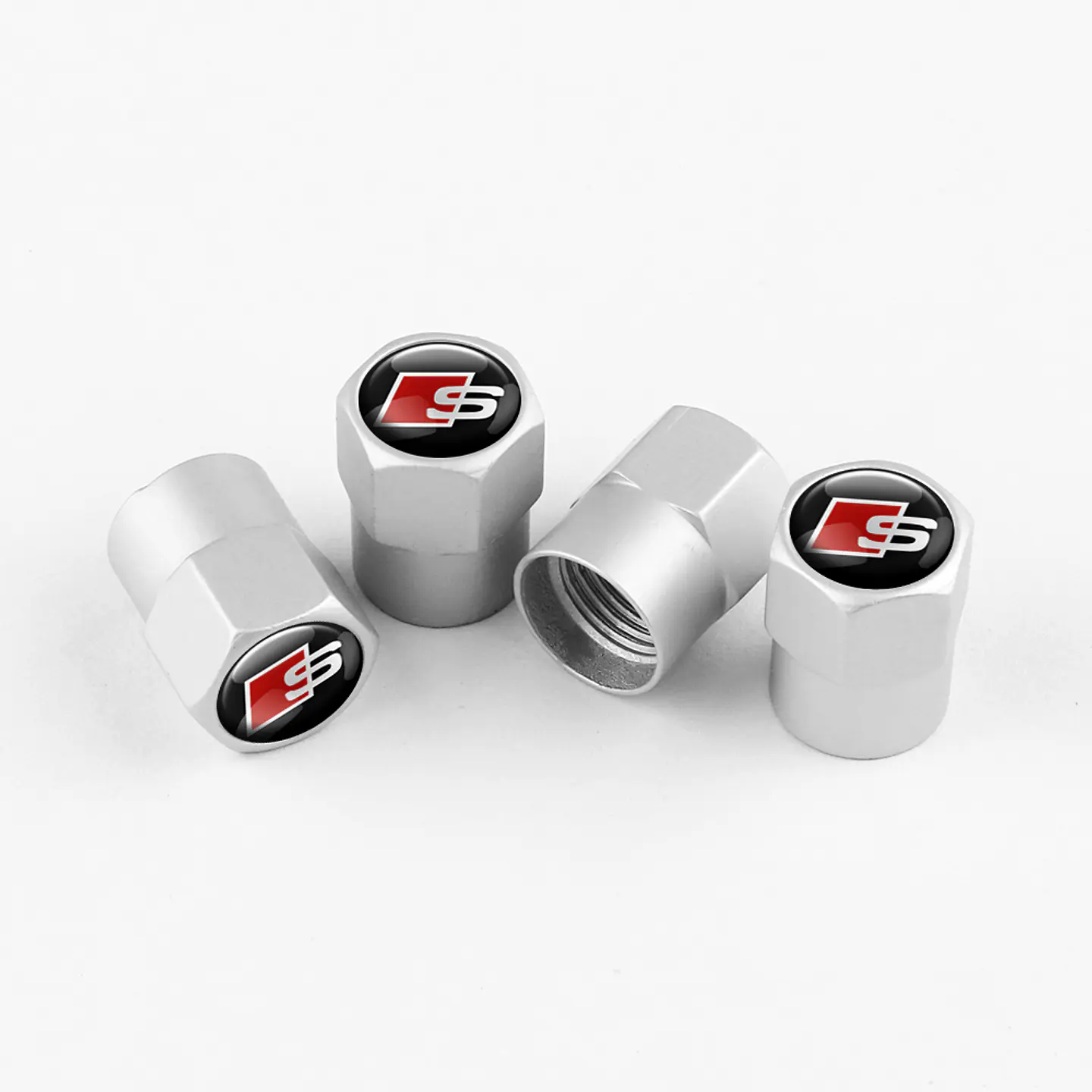 Set X4 Tapas Válvulas Metálicas Aire Ruedas Para Audi Sline 1
