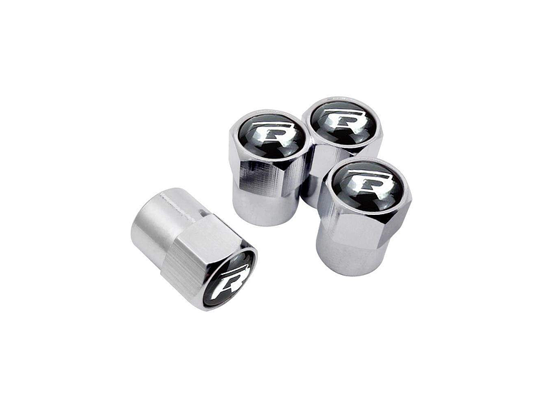 Set X4 Tapas Válvulas Metálicas Rline Aire Rueda par Volkswagen R Line 1