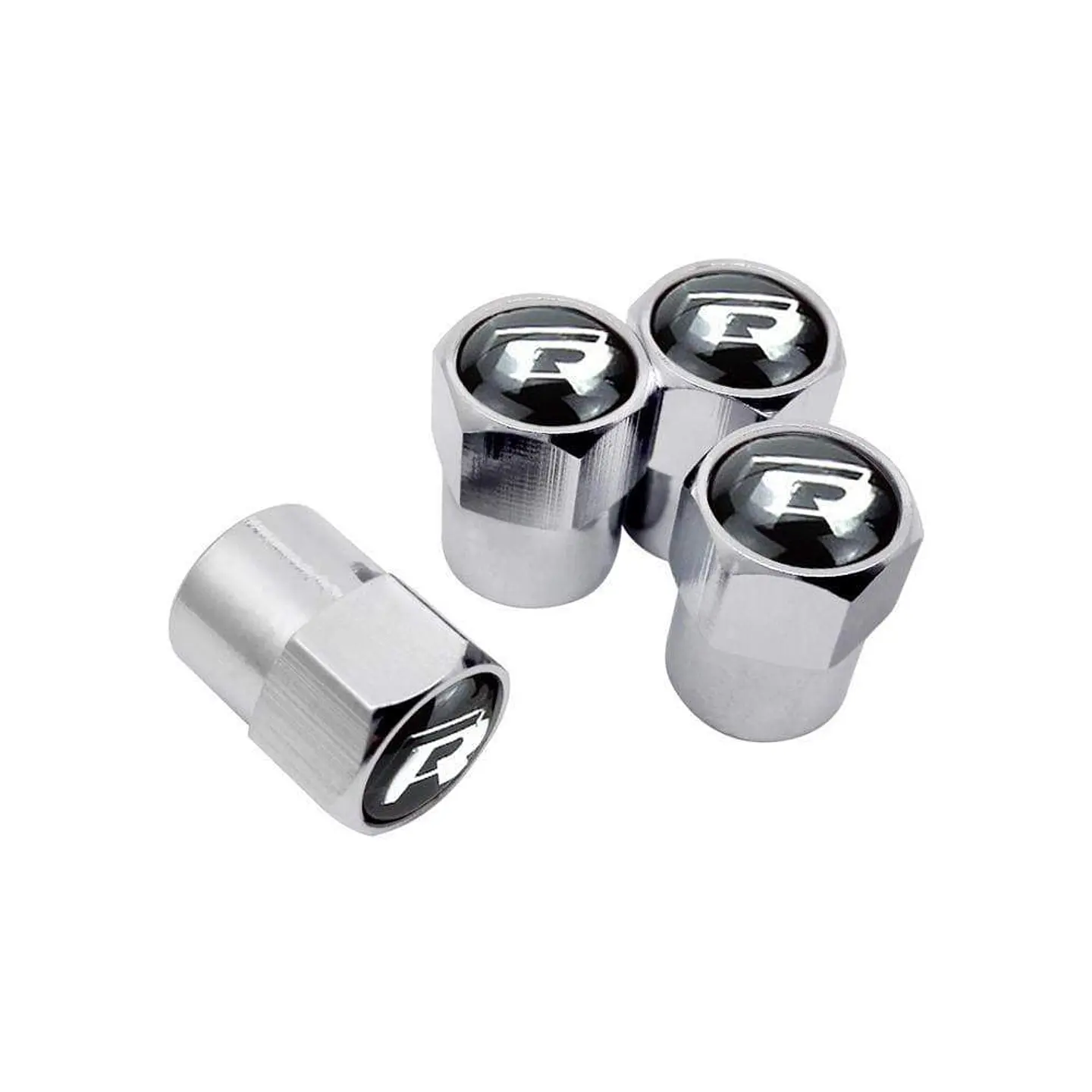 Set X4 Tapas Válvulas Metálicas Rline Aire Rueda par Volkswagen R Line 1