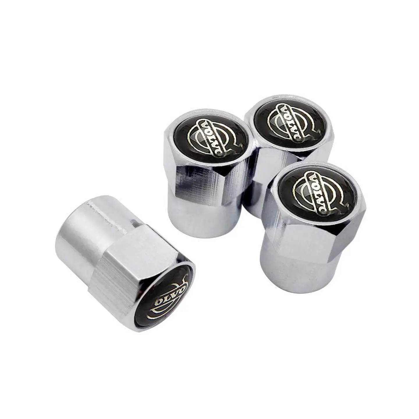 Set X4 Tapas Válvulas Metálicas Aire Ruedas Para Volvo 2
