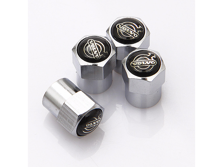 Set X4 Tapas Válvulas Metálicas Aire Ruedas Para Volvo 1