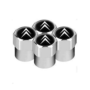 Set X4 Tapas Válvulas Metálicas Aire Ruedas Para Citroën