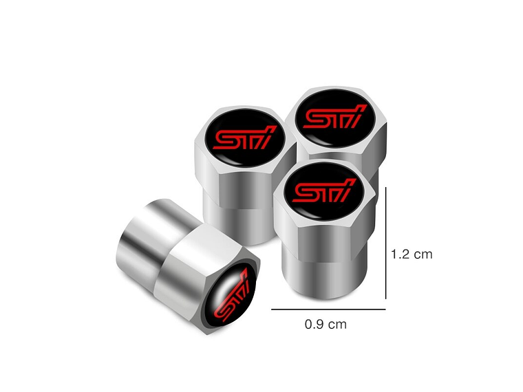Set X4 Tapas Válvulas Metálicas Aire Ruedas Para Subaru Sti 2