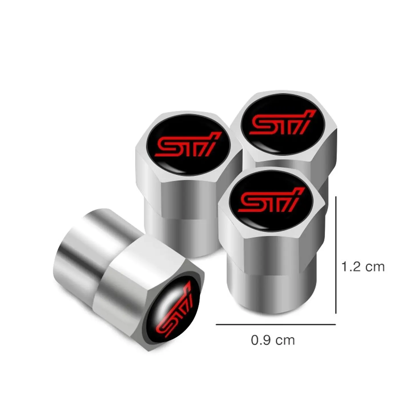 Set X4 Tapas Válvulas Metálicas Aire Ruedas Para Subaru Sti 2