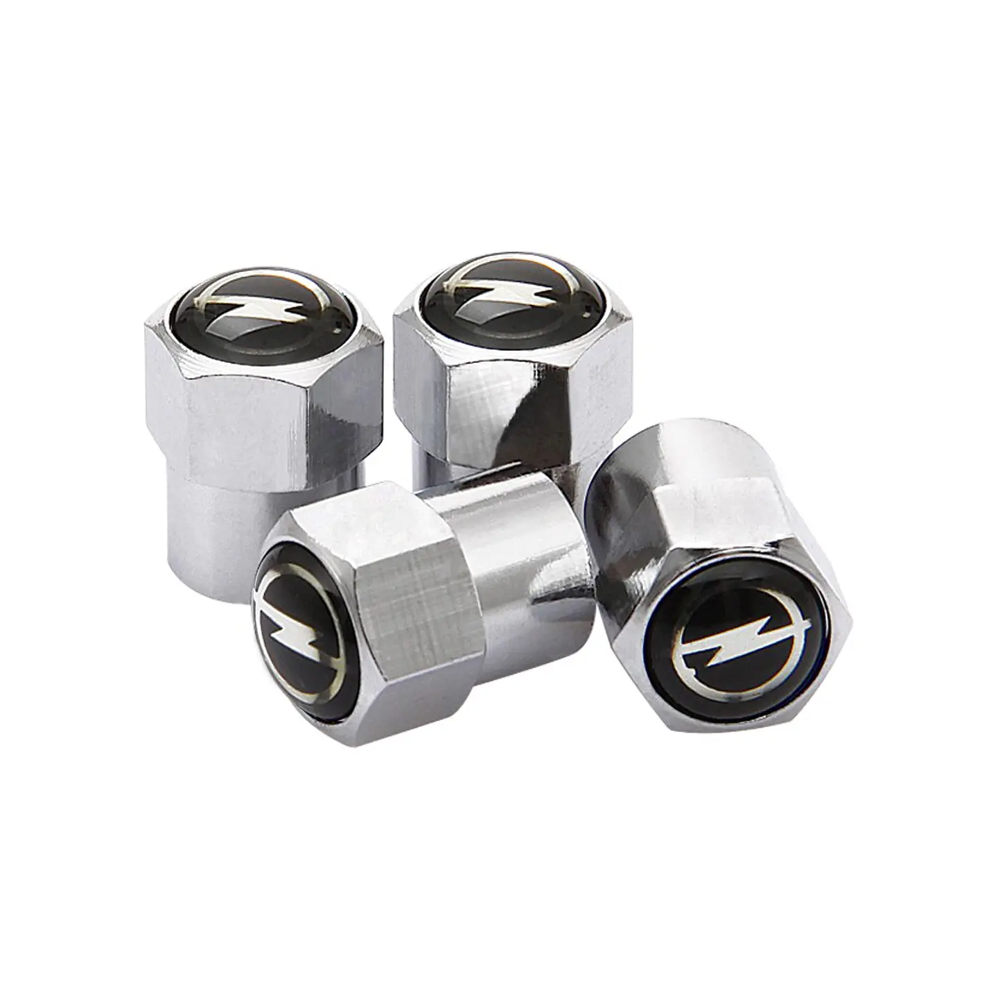 Set X4 Tapas Válvulas Metálicas Aire Ruedas Para Opel 3