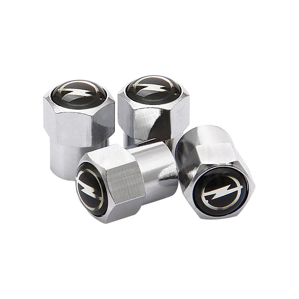 Set X4 Tapas Válvulas Metálicas Aire Ruedas Para Opel 3