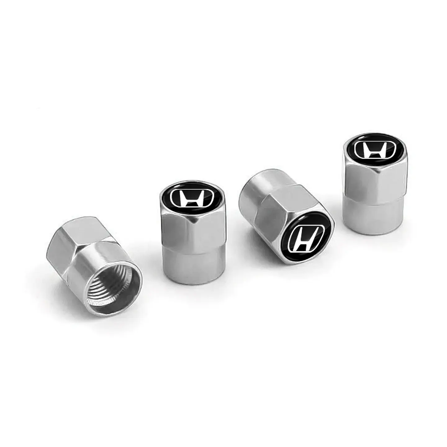 Set X4 Tapas Válvulas Metálicas Aire Ruedas Para Honda 1