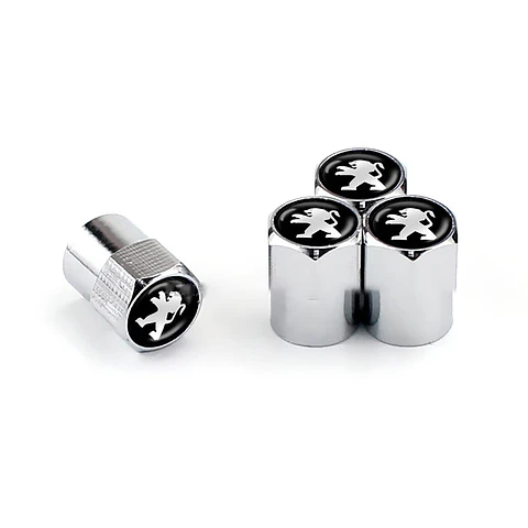 Set X4 Tapas Válvulas Metálicas Aire Ruedas Para Peugeot