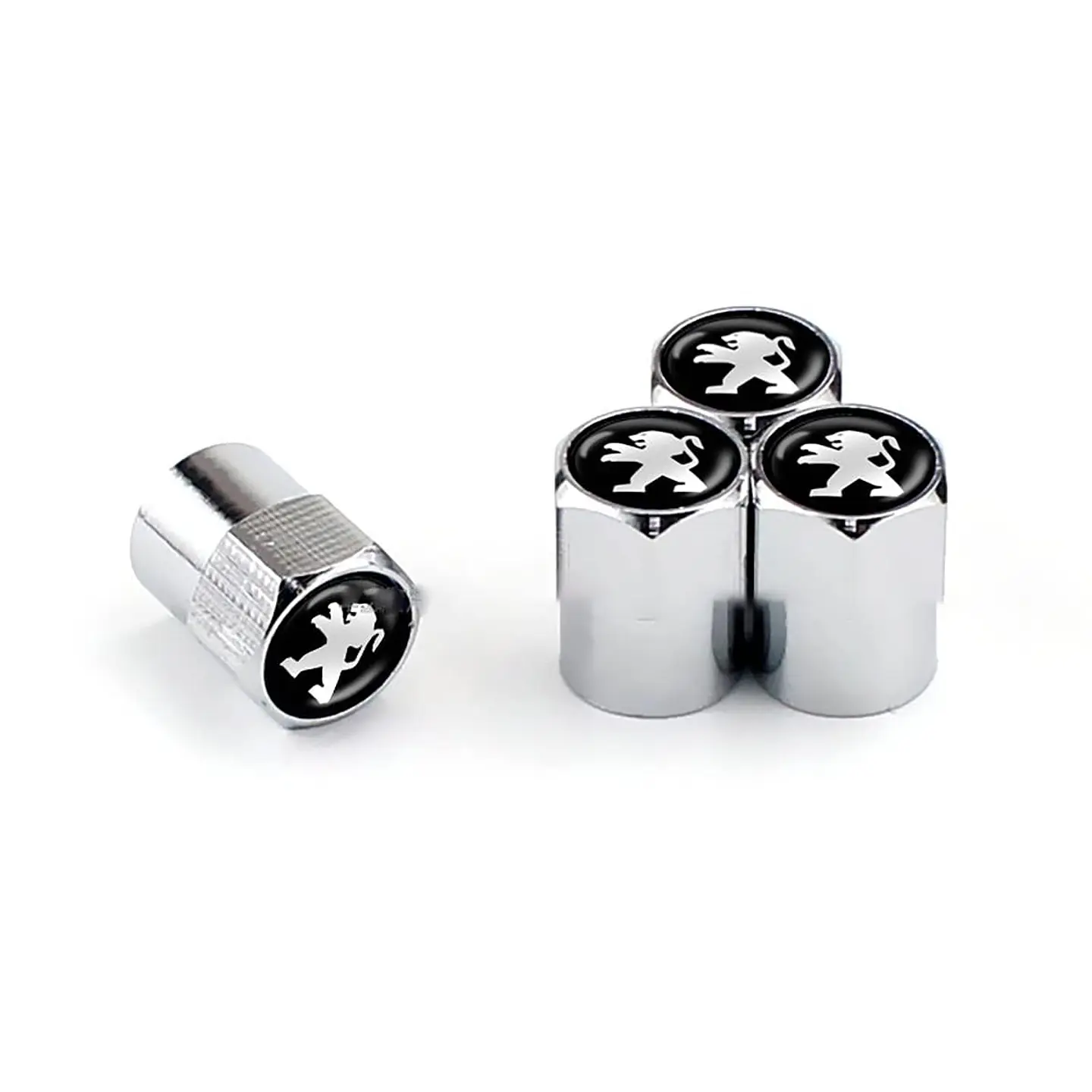 Set X4 Tapas Válvulas Metálicas Aire Ruedas Para Peugeot 1