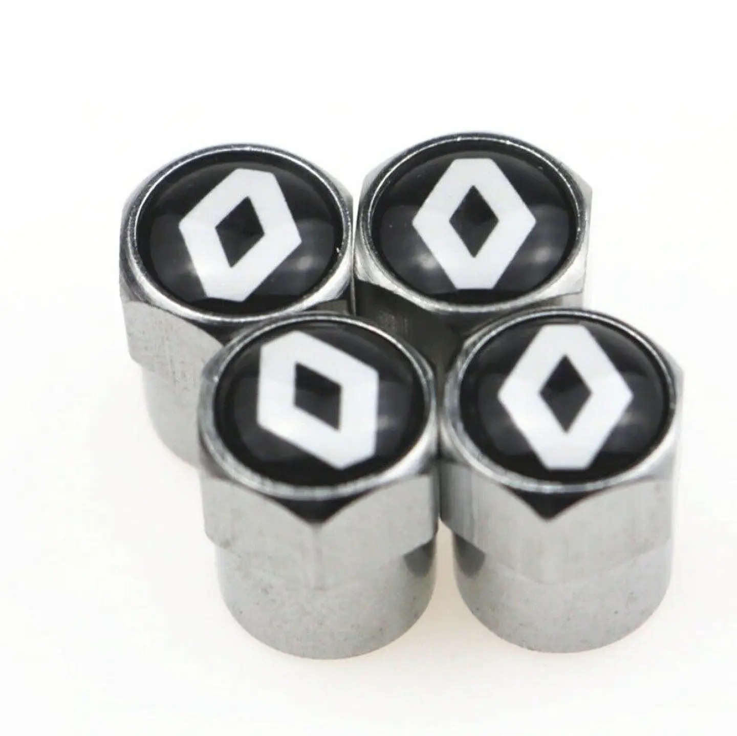 Set X4 Tapas Válvulas Metálicas Aire Rueda Para Renault 2