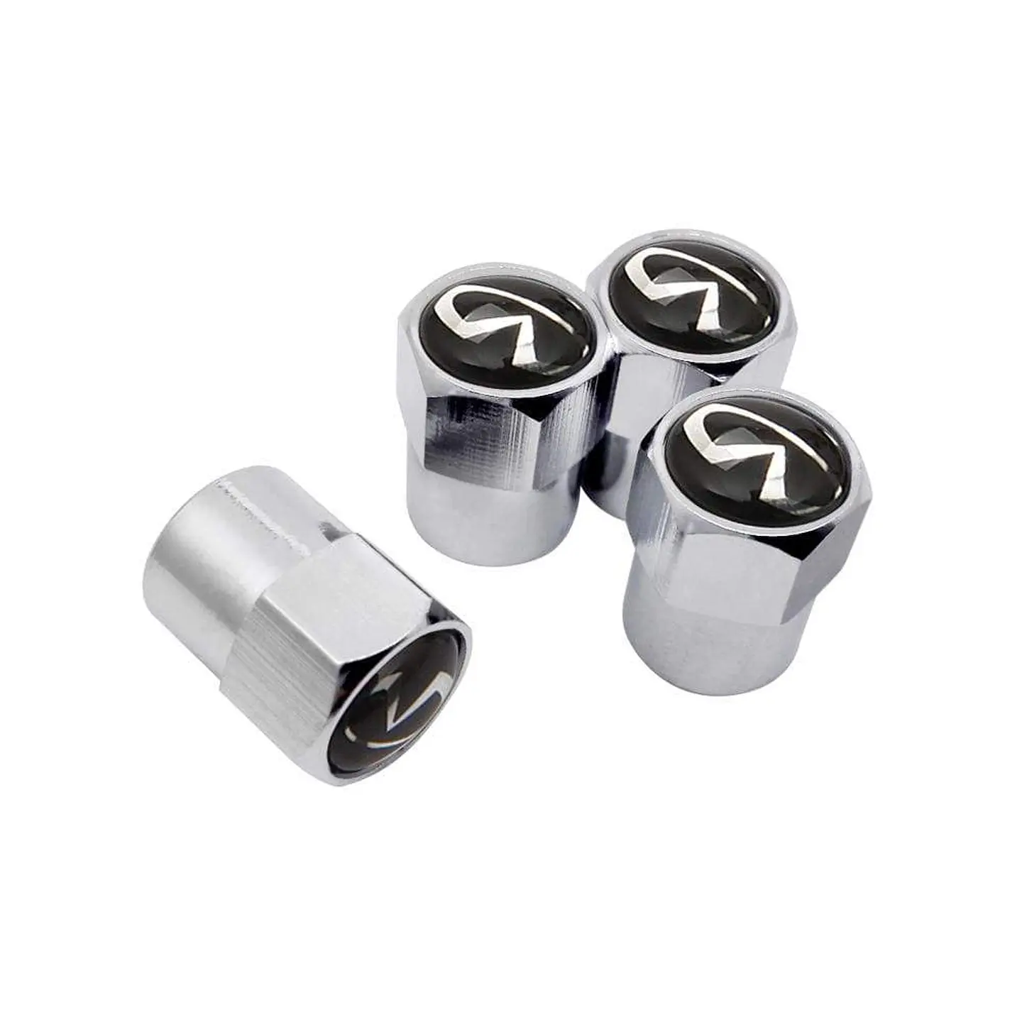 Set X4 Tapas Válvulas Metálicas Aire Rueda Para Infiniti 2