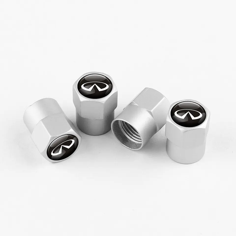 Set X4 Tapas Válvulas Metálicas Aire Rueda Para Infiniti 1