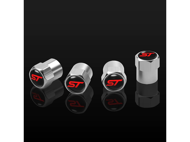Set X4 Tapas Válvulas Metálicas Aire Rueda Para Ford ST 2