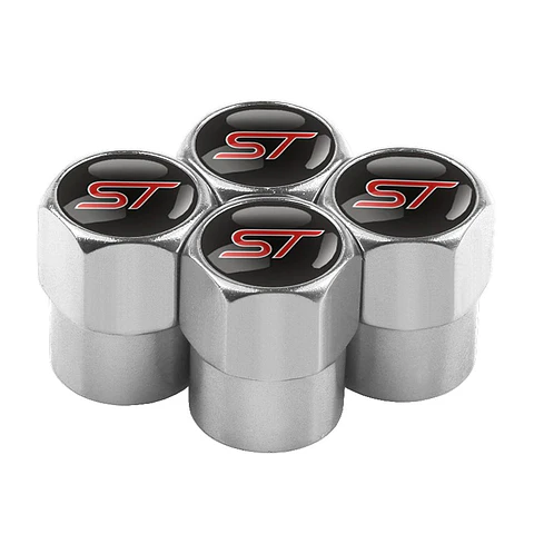 Set X4 Tapas Válvulas Metálicas Aire Rueda Para Ford ST