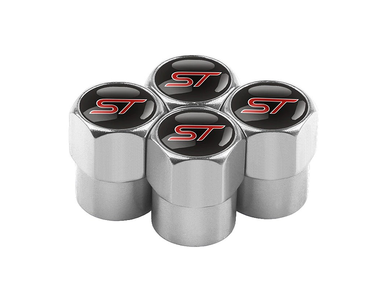 Set X4 Tapas Válvulas Metálicas Aire Rueda Para Ford ST 1