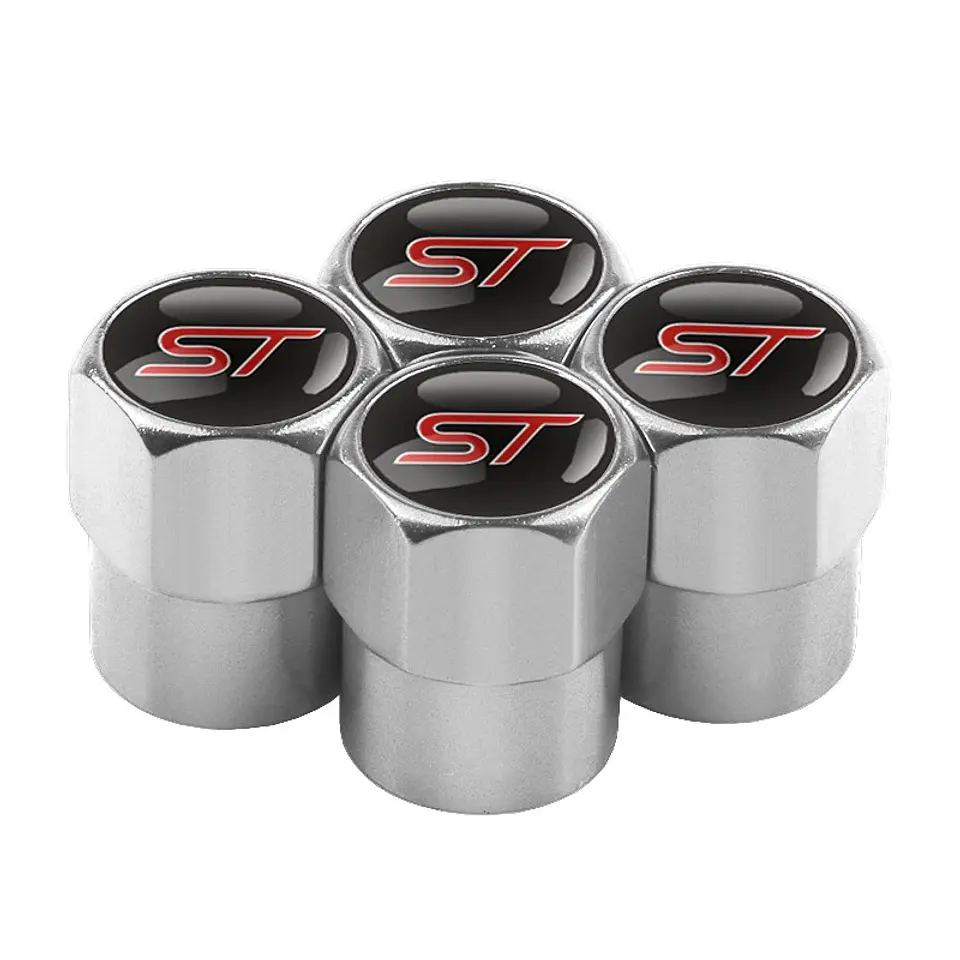 Set X4 Tapas Válvulas Metálicas Aire Rueda Para Ford ST 1