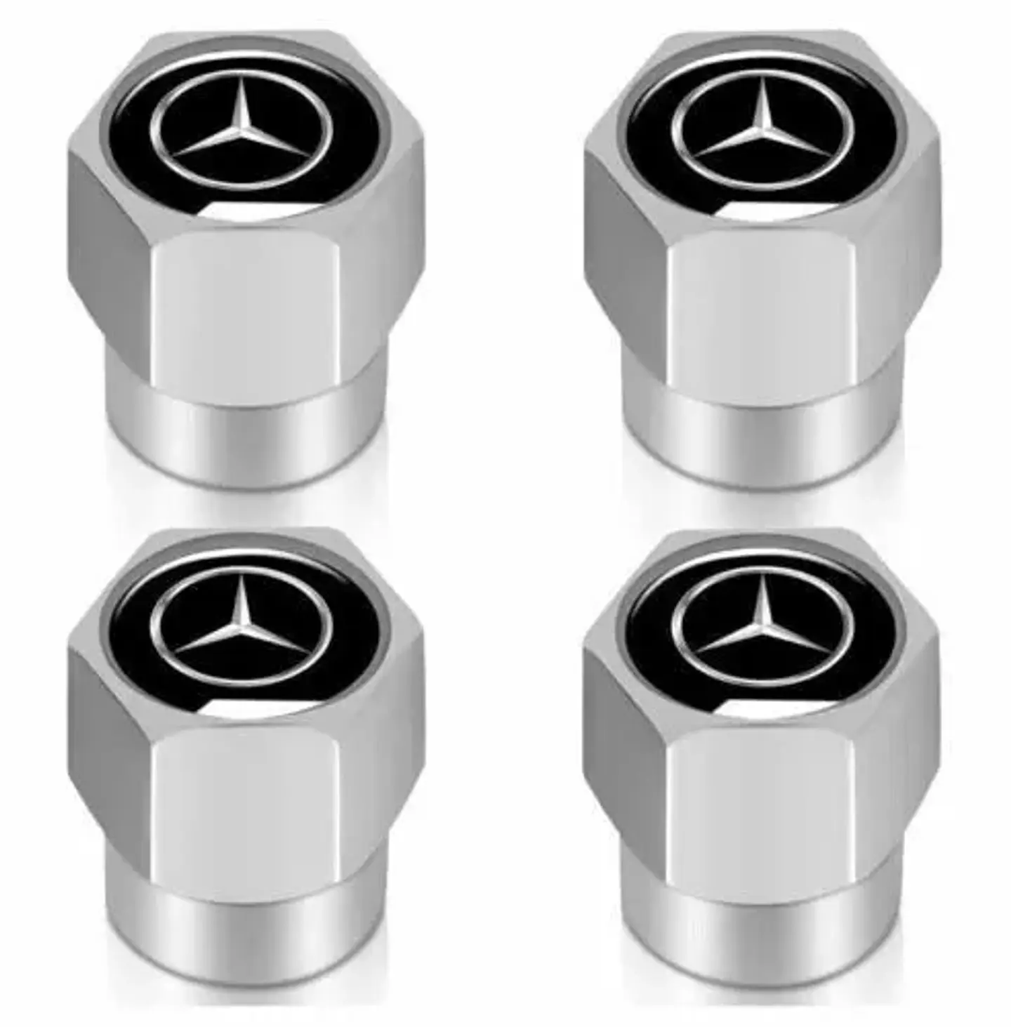 Set X4 Tapas Válvulas Metálicas Aire Ruedas Para Mercedes Benz 1
