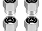 Set X4 Tapas Válvulas Metálicas Aire Ruedas Para Mercedes Benz - Miniatura 1