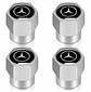 Set X4 Tapas Válvulas Metálicas Aire Ruedas Para Mercedes Benz - Miniatura 1