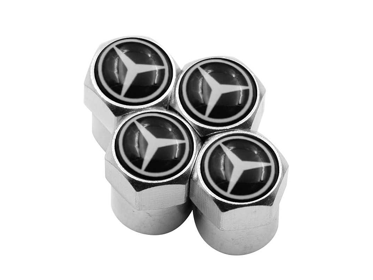 Set X4 Tapas Válvulas Metálicas Aire Ruedas Para Mercedes Benz 2