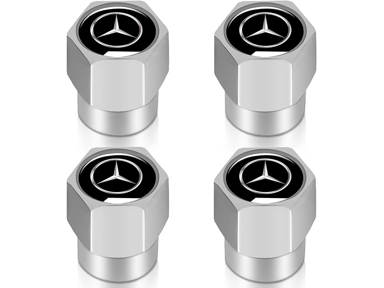 Set X4 Tapas Válvulas Metálicas Aire Ruedas Para Mercedes Benz 3