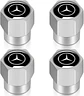 Set X4 Tapas Válvulas Metálicas Aire Ruedas Para Mercedes Benz - Miniatura 3