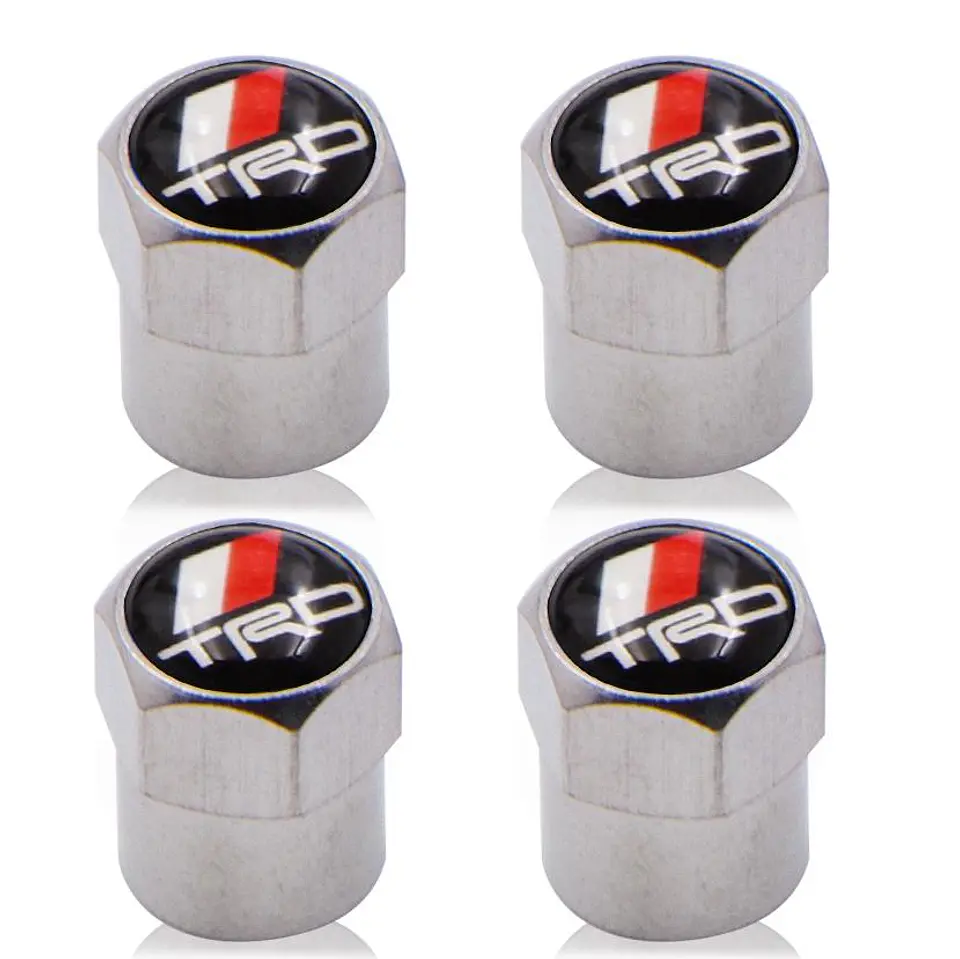 Set X4 Tapas Válvulas Metálicas Aire Ruedas Para Toyota Trd  1