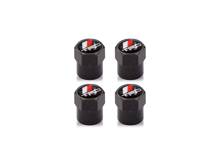 Set X4 Tapas Válvulas Metálicas Aire Ruedas Para Toyota Trd Negro 2