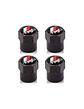 Set X4 Tapas Válvulas Metálicas Aire Ruedas Para Toyota Trd Negro - Miniatura 2