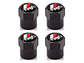 Set X4 Tapas Válvulas Metálicas Aire Ruedas Para Toyota Trd Negro - Miniatura 2