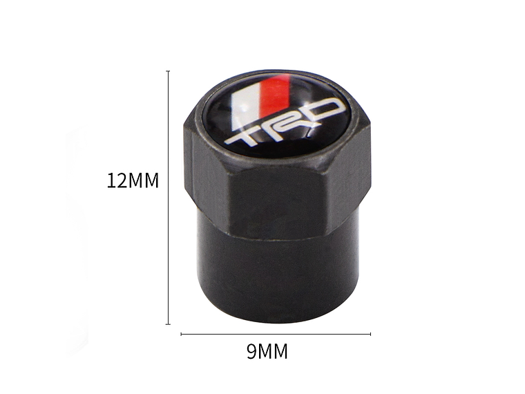 Set X4 Tapas Válvulas Metálicas Aire Ruedas Para Toyota Trd Negro 3