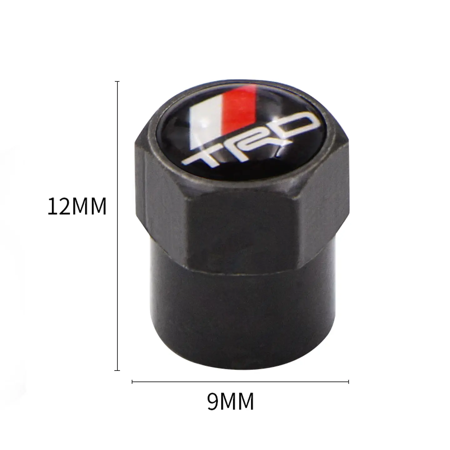 Set X4 Tapas Válvulas Metálicas Aire Ruedas Para Toyota Trd Negro 3
