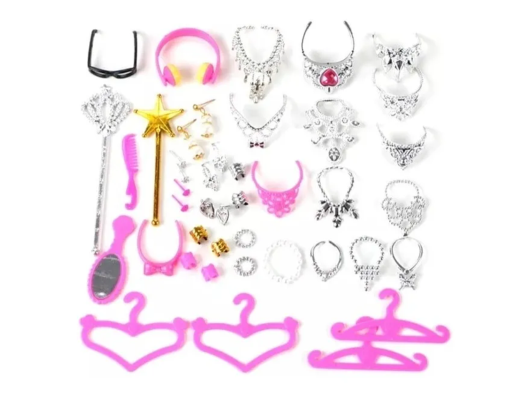 Set 38 Piezas De Accesorios Moda Fashion Para Muñecas Barbie de 30cm 1
