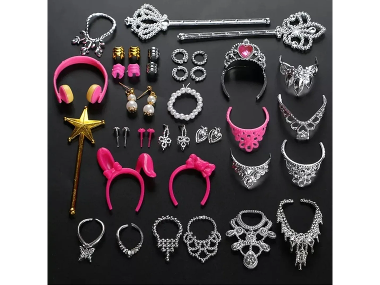 Set 38 Piezas De Accesorios Moda Fashion Para Muñecas Barbie de 30cm 3