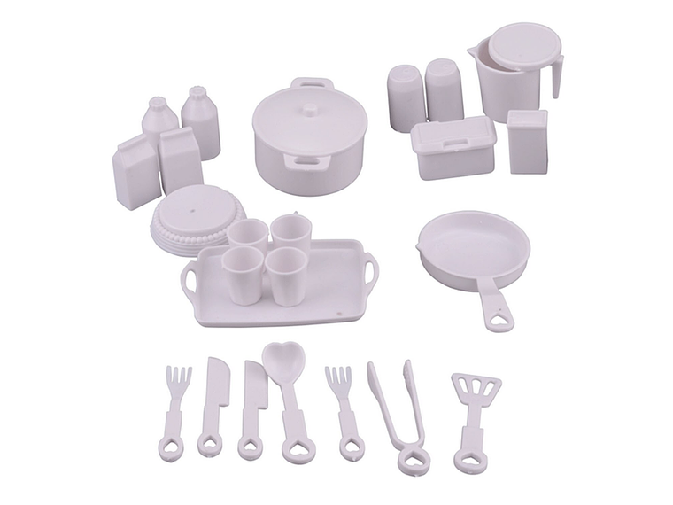 Set 25 Piezas Accesorios Vajilla Cocina Para Muñecas Barbie de 30cm 2