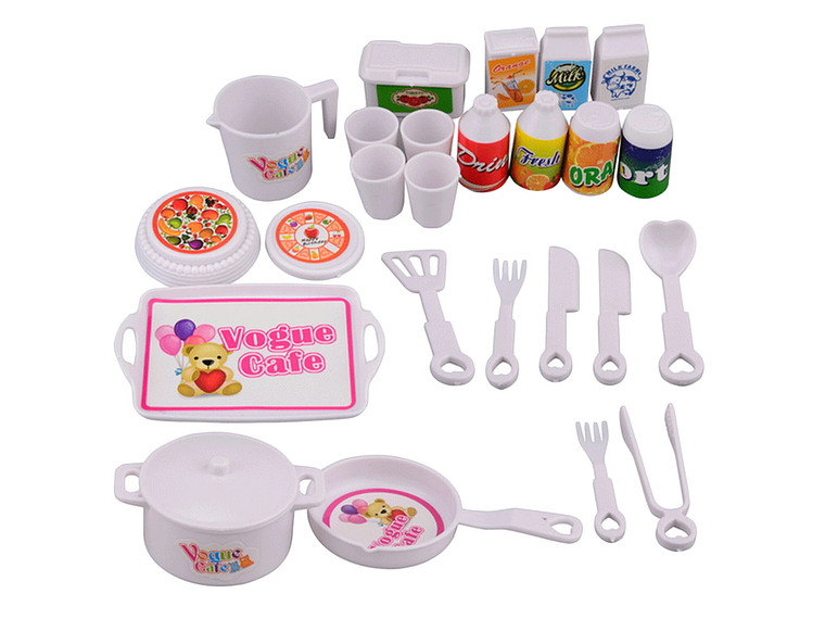 Set 25 Piezas Accesorios Vajilla Cocina Para Muñecas Barbie de 30cm 1