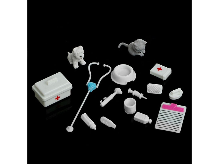 Set 15 Piezas Accesorios Veterinaria Doctor Muñecas Barbie 30cm 2