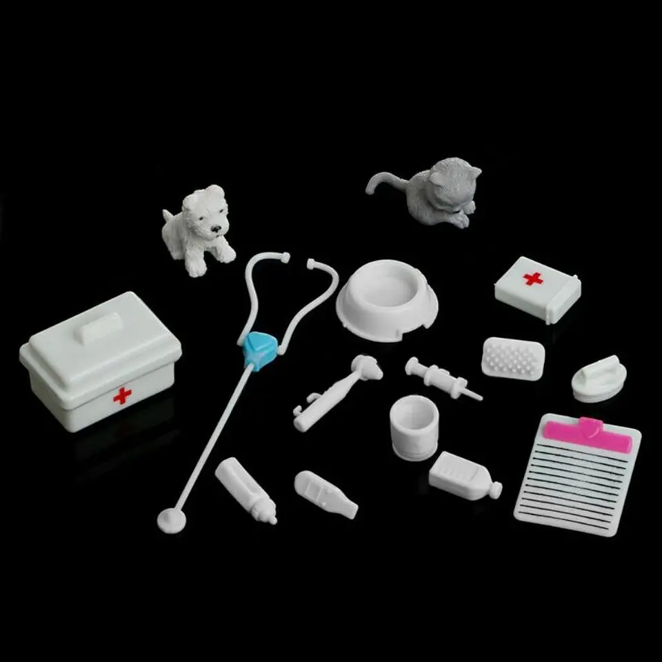 Set 15 Piezas Accesorios Veterinaria Doctor Muñecas Barbie 30cm 2