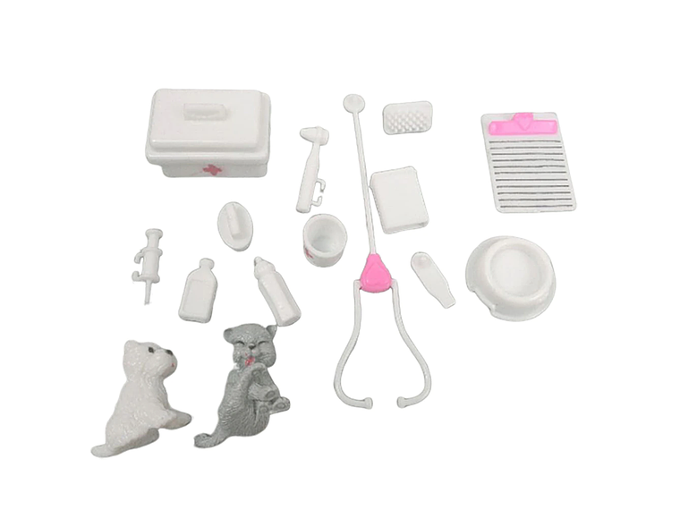 Set 15 Piezas Accesorios Veterinaria Doctor Muñecas Barbie 30cm 1