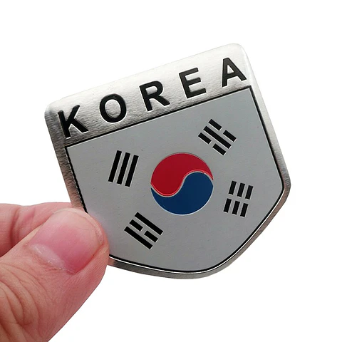 Emblema Corea Logo Bandera Korea Autos Motos Etc 5x5 cm