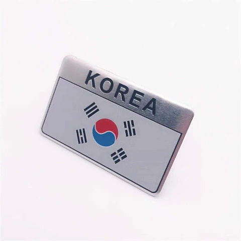 Emblema Corea Logo Bandera Korea Autos Motos Etc 8x5 cm