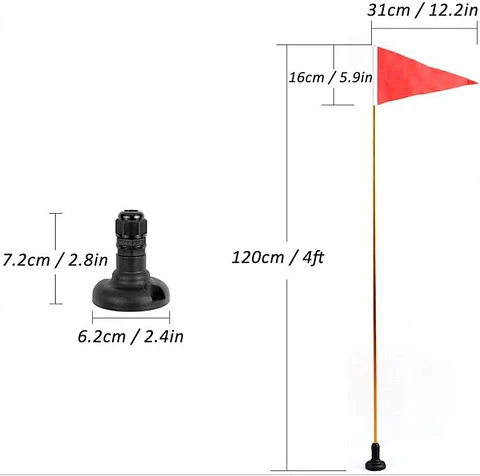 Kit Bandera Seguridad Para Kayak Botes Canoas Etc