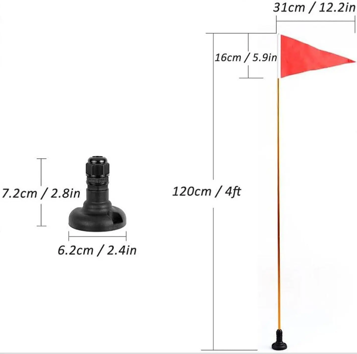 Kit Bandera Seguridad Para Kayak Botes Canoas Etc 1