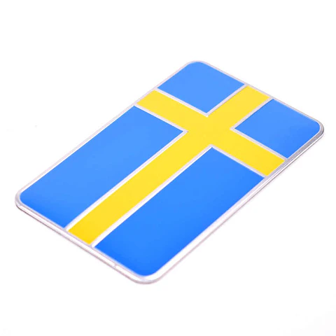 Emblema Suecia Logo Bandera Sweden Autos Motos Etc 8x5 cm