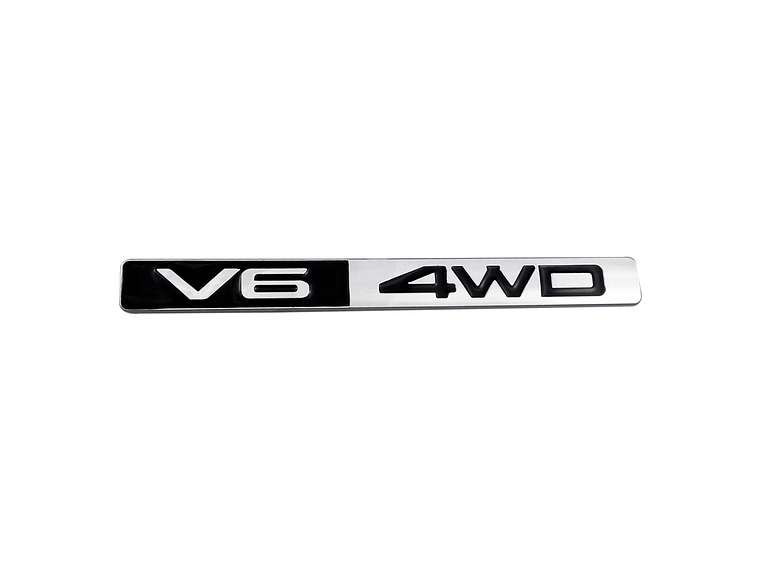 Logo Emblema V6 4wd 14.8x1.5cm Metálico Multimarca 1