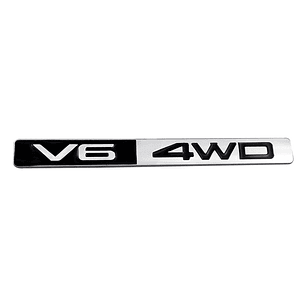 Logo Emblema V6 4wd 14.8x1.5cm Metálico Multimarca