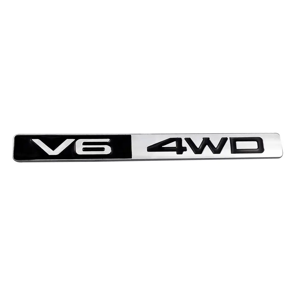 Logo Emblema V6 4wd 14.8x1.5cm Metálico Multimarca 1