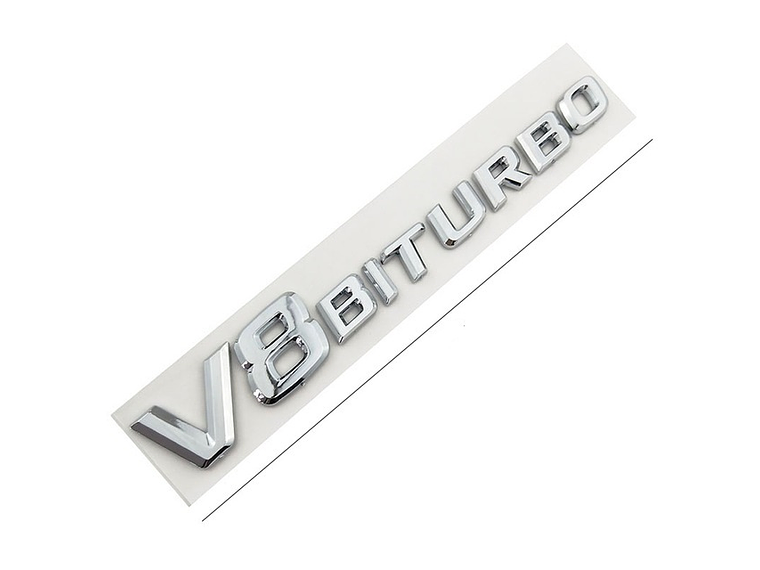 Emblema Logo V8 Biturbo Para Mercedes Benz Cromado 2