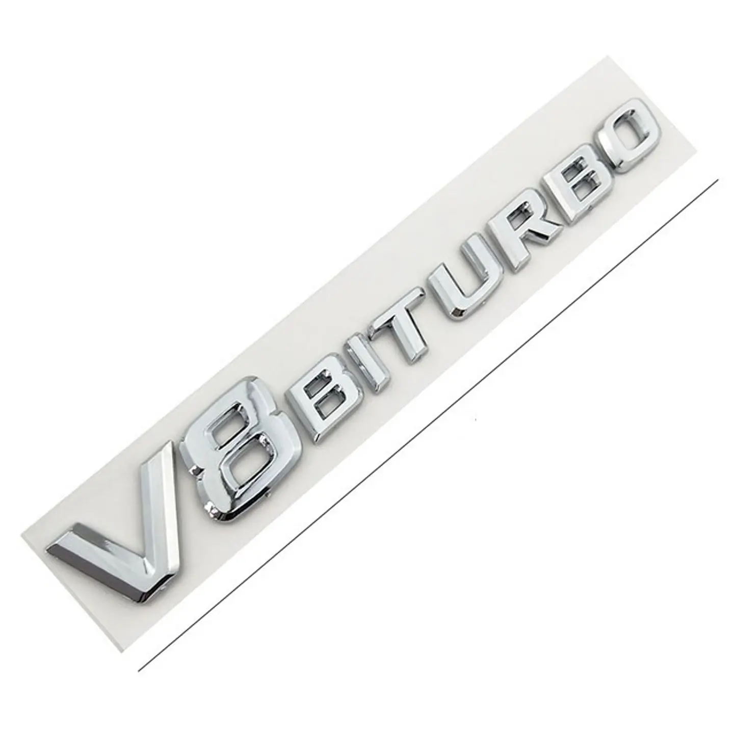 Emblema Logo V8 Biturbo Para Mercedes Benz Cromado 2