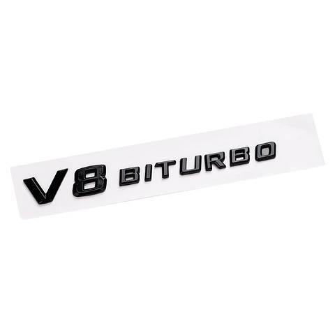Emblema Logo V8 Biturbo Para Mercedes Benz Negro